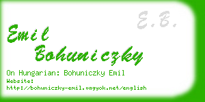 emil bohuniczky business card